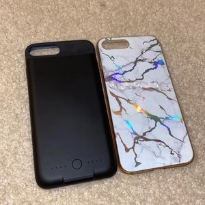 iPhone plus charging and plastic case